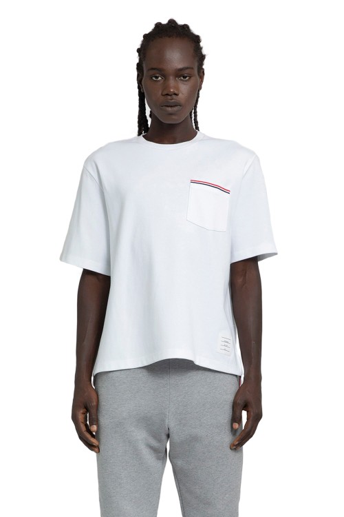 Thom Browne Milano Cotton Oversized Pocket T-shirt In White