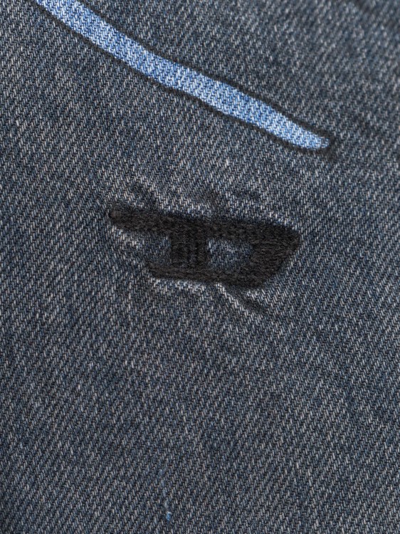 Shop Diesel Denim Shirt With Embroidered Logo In Black