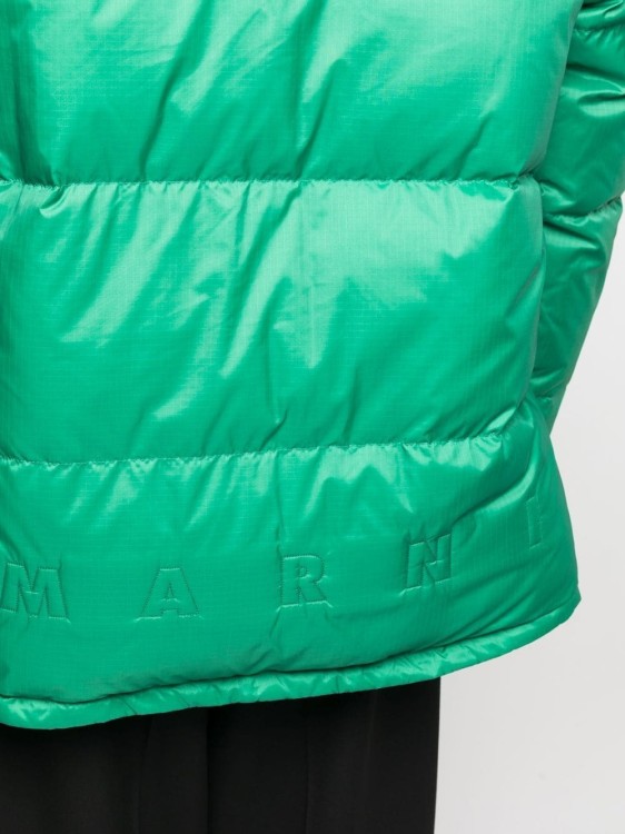 Shop Marni Reversible Padded Hooded Coat In Green