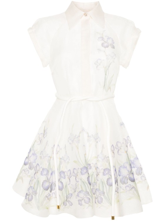 Zimmermann White Floral-print Mini Dress