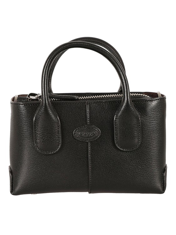 Shop Tod's Black Calf Leather Smooth Grain Bag