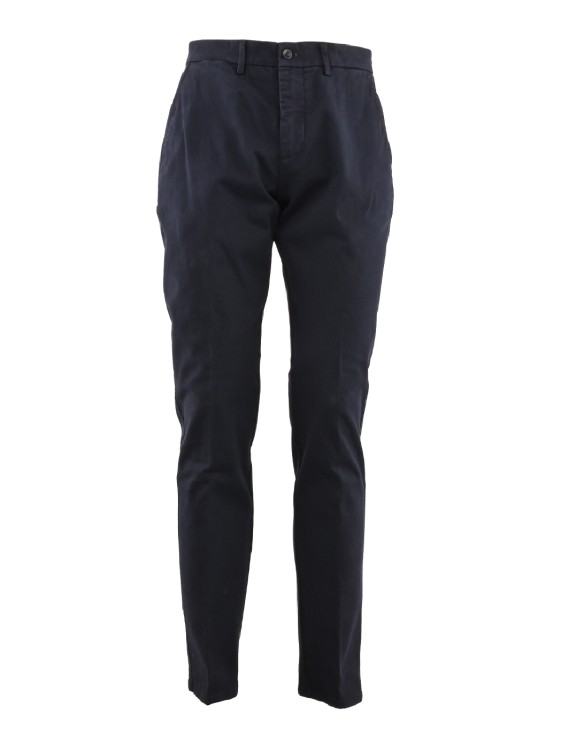 Harmont & Blaine Stretch Cotton Chino Trousers In Black