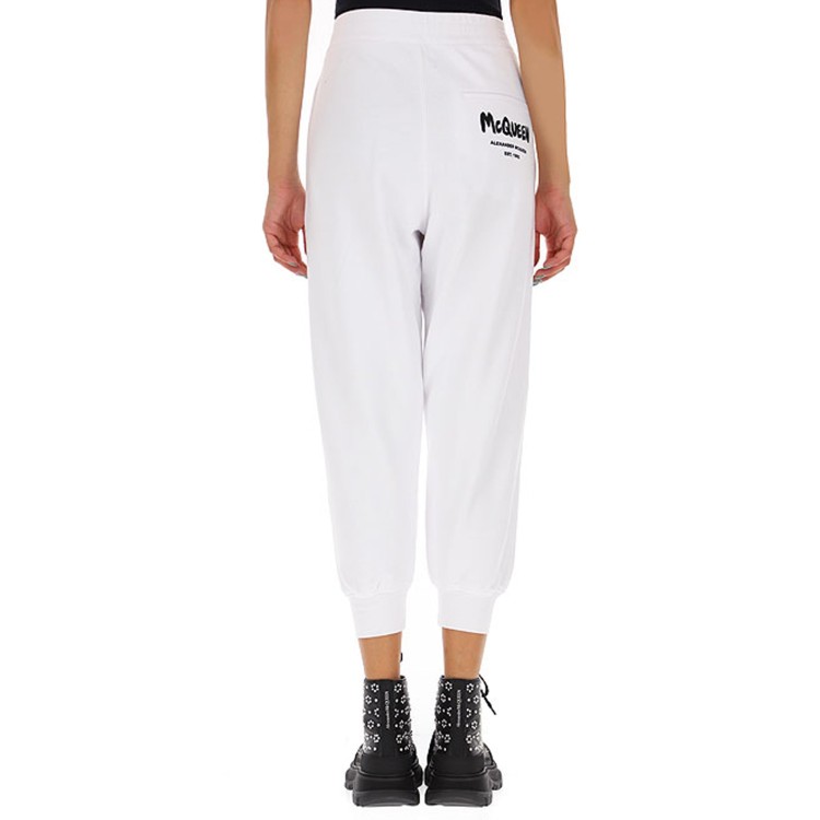 Shop Alexander Mcqueen Cotton Logo Sweatpants In White