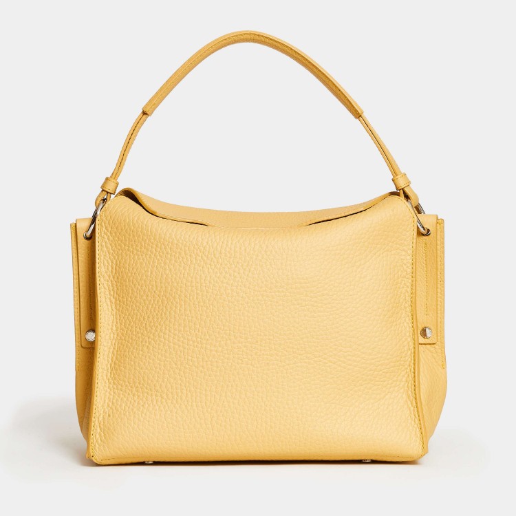 Shop Orciani Twenty Yellow Leather Bag