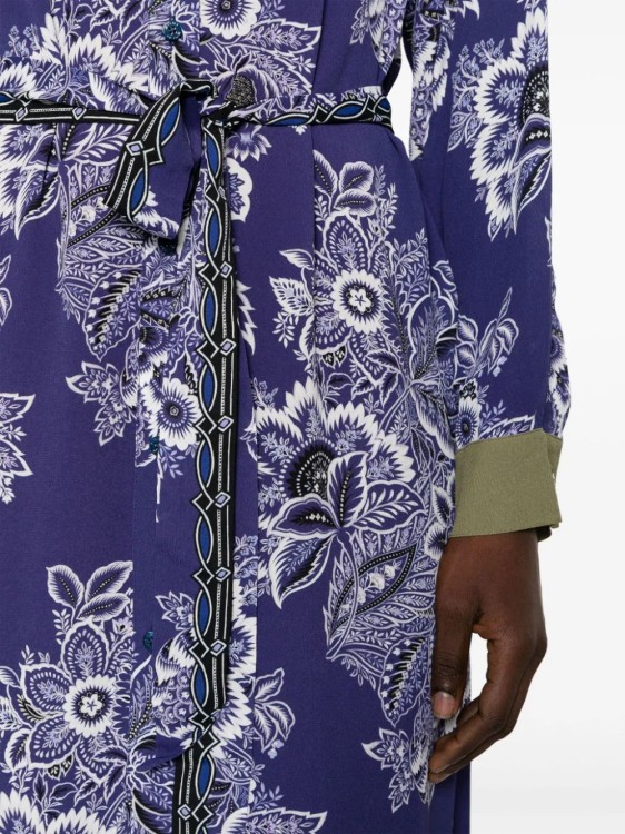 Shop Etro Indigo Floral-print Maxi Dress In Blue
