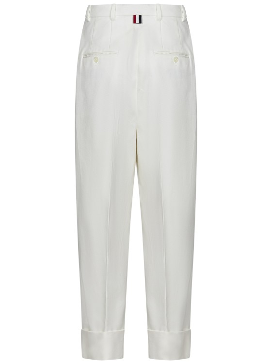 Shop Thom Browne High-waisted Tailored Trousers In White