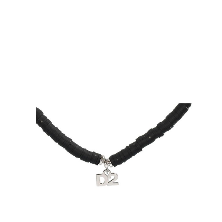 Shop Dsquared2 D2 Charm Black Necklace In Red