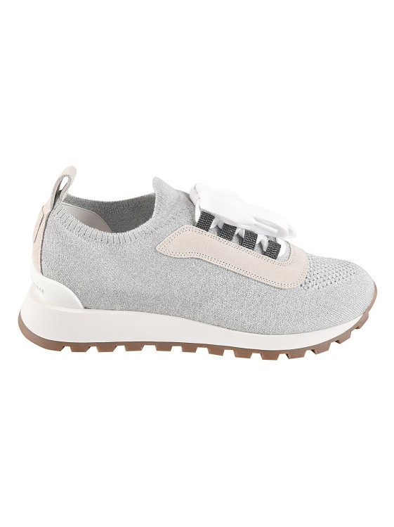 Shop Brunello Cucinelli Sock-style Ankle Sneakers In Grey