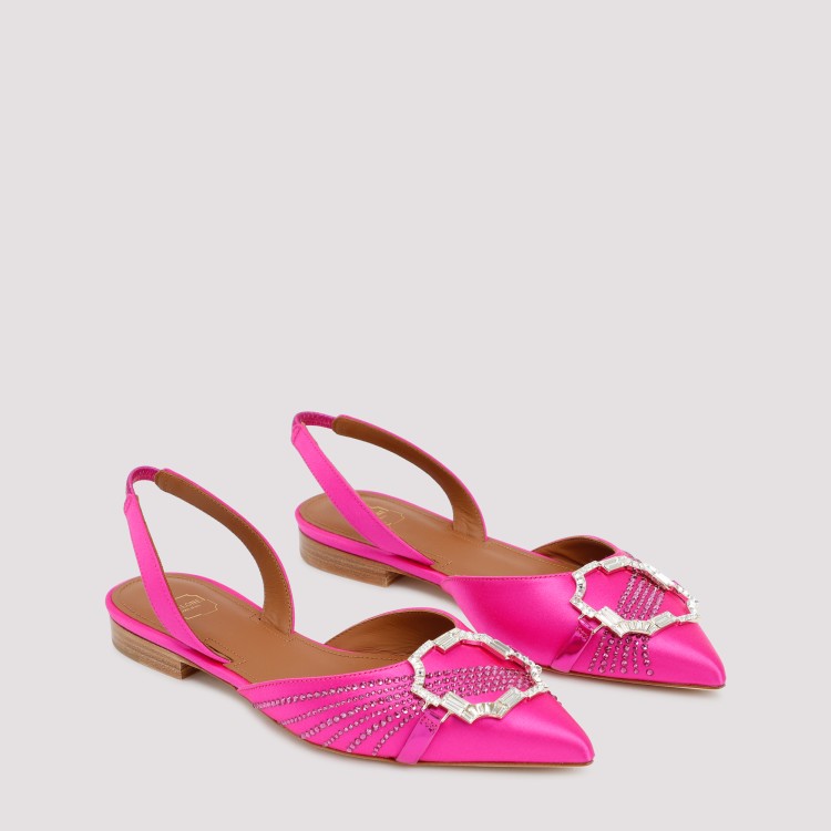 Malone Souliers Fuchsia Satin Misha Flats In Pink