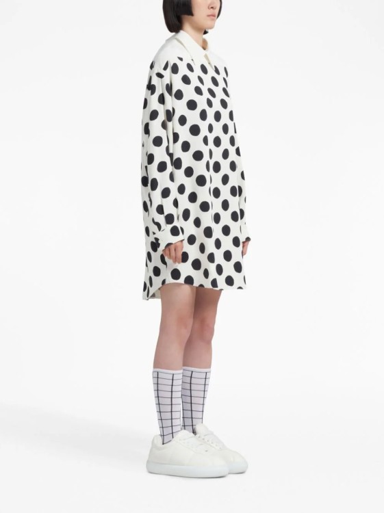 Shop Marni Polka-dots White/black Mini Dress