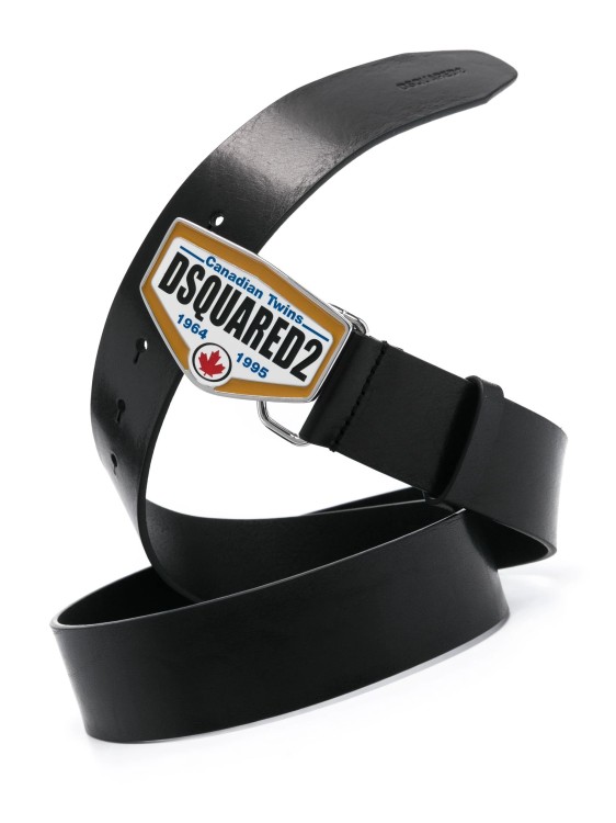Shop Dsquared2 Canadian Twins Leather Belt In Black