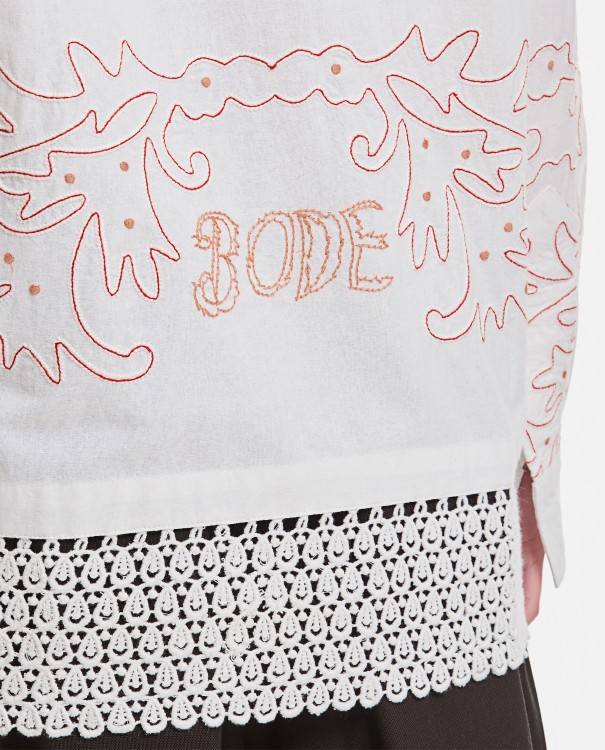 Shop Bode New York Cotton Long Sleeve Shirt In White
