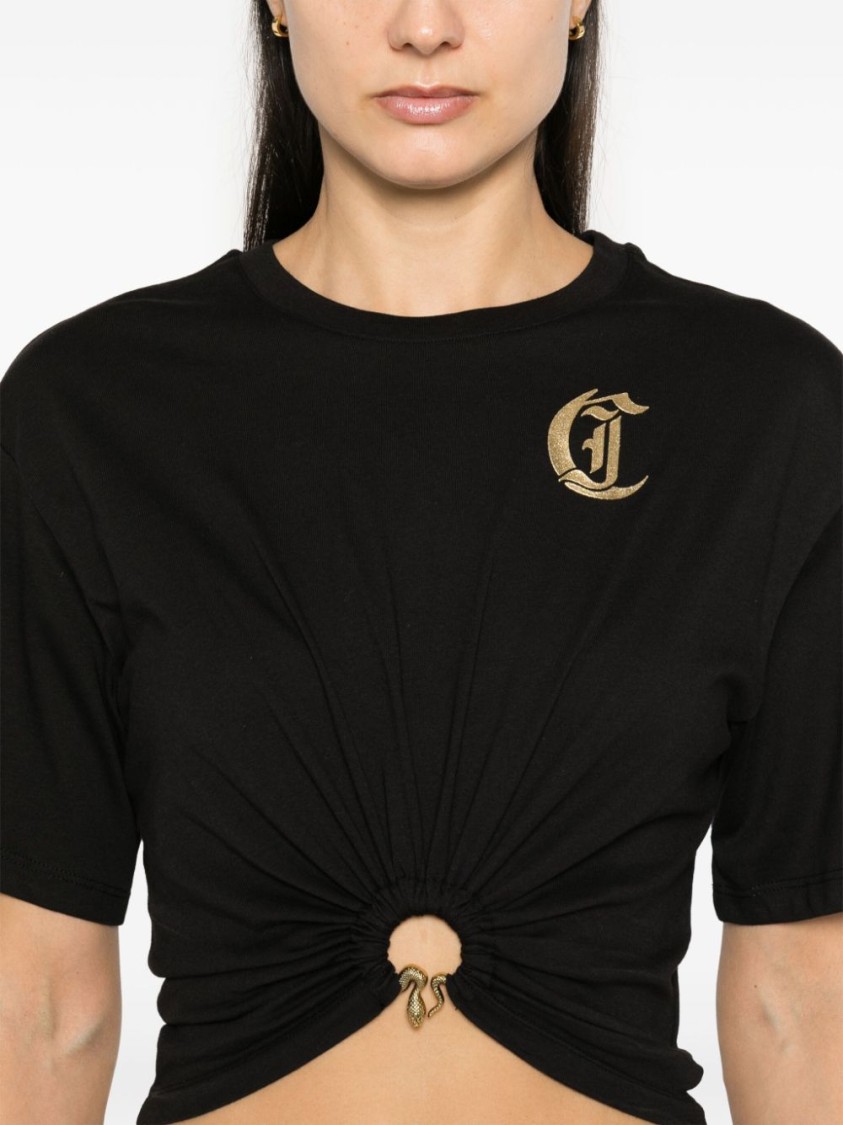 Just Cavalli Ring-detail T-shirt In Black