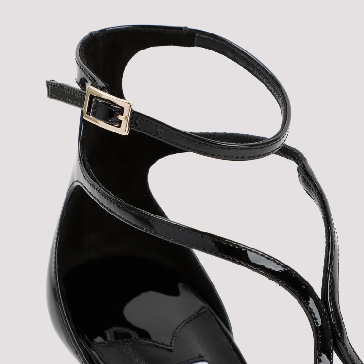 Jimmy Choo Womens Black Azia 110 Strappy Patent Leather Sandals In Black