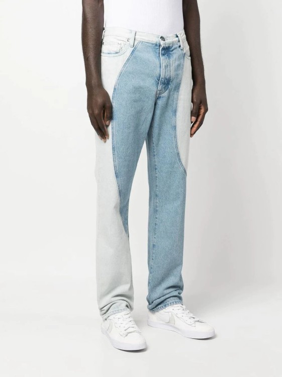Shop Off-white Patchwork Denim Jeans In Blue