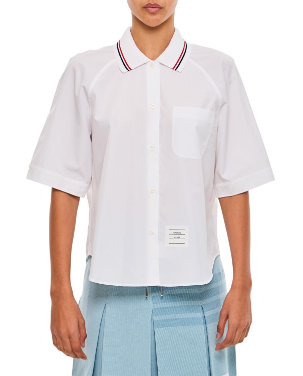 Shop Thom Browne Box Pleat Point Collar Shirt In White
