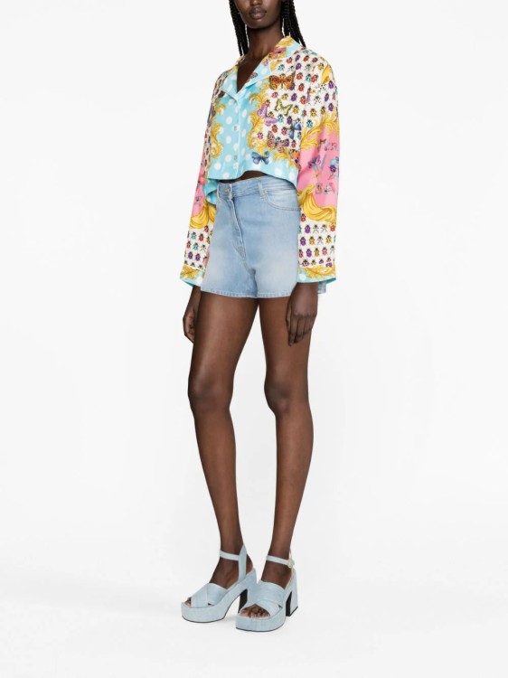 Shop Versace Multicolored Butterflies Shirt In Neutrals