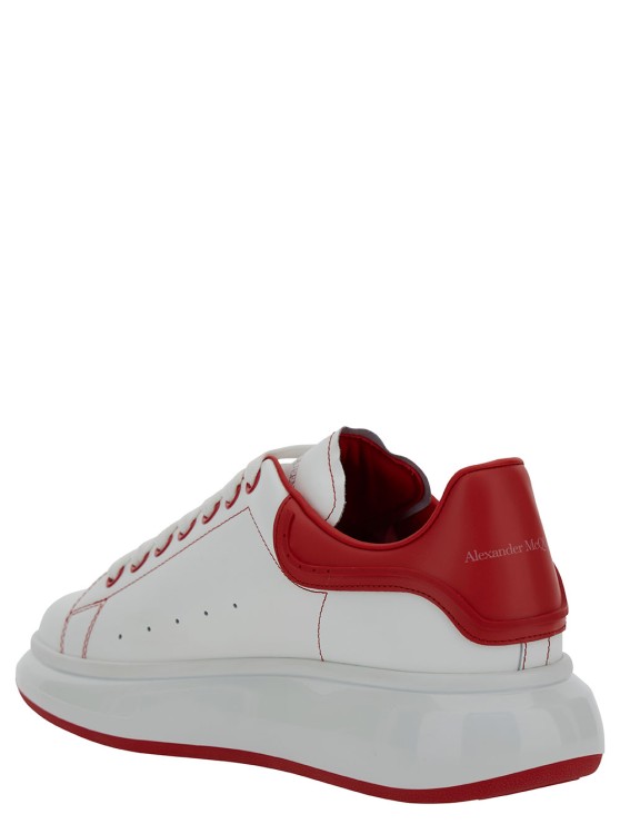 Shop Alexander Mcqueen White Low Top Sneakers With Oversized Platform In Leather Man