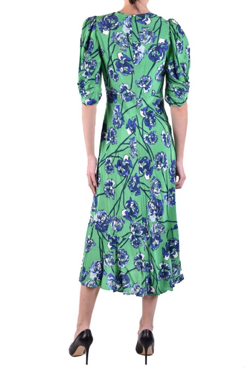 Diane Von Furstenberg Multicolor Viscose Dress In Green