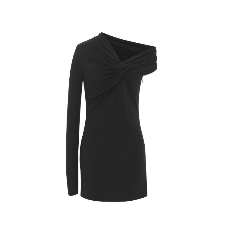 Shop Saint Laurent One Sleeve Dress In Black