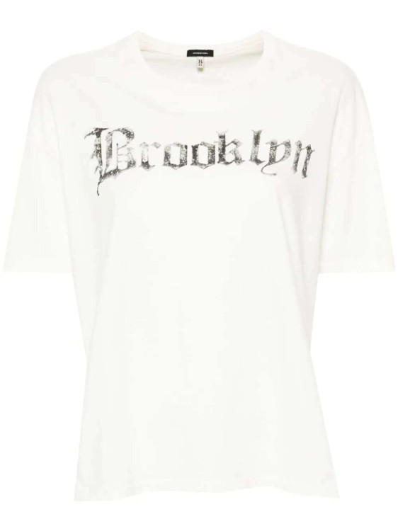 Shop R13 Brooklyn-print Cotton T-shirt In White