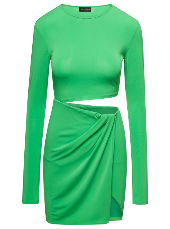 Andamane Green Cut-out Mini Dress In Viscose