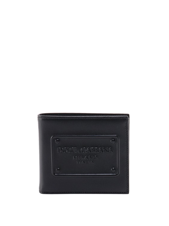 Shop Dolce & Gabbana Leather Wallet With Embossed Logo In Black
