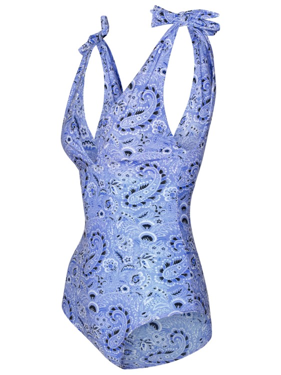Shop Etro Swimsuit In Blue Polyamide Blend