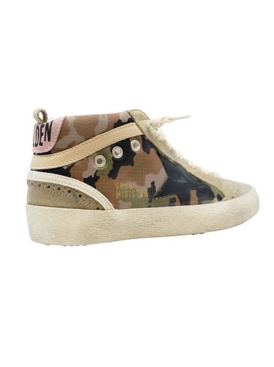 Shop Golden Goose Camouflage Leather Mid Star Sneakers In Multicolor