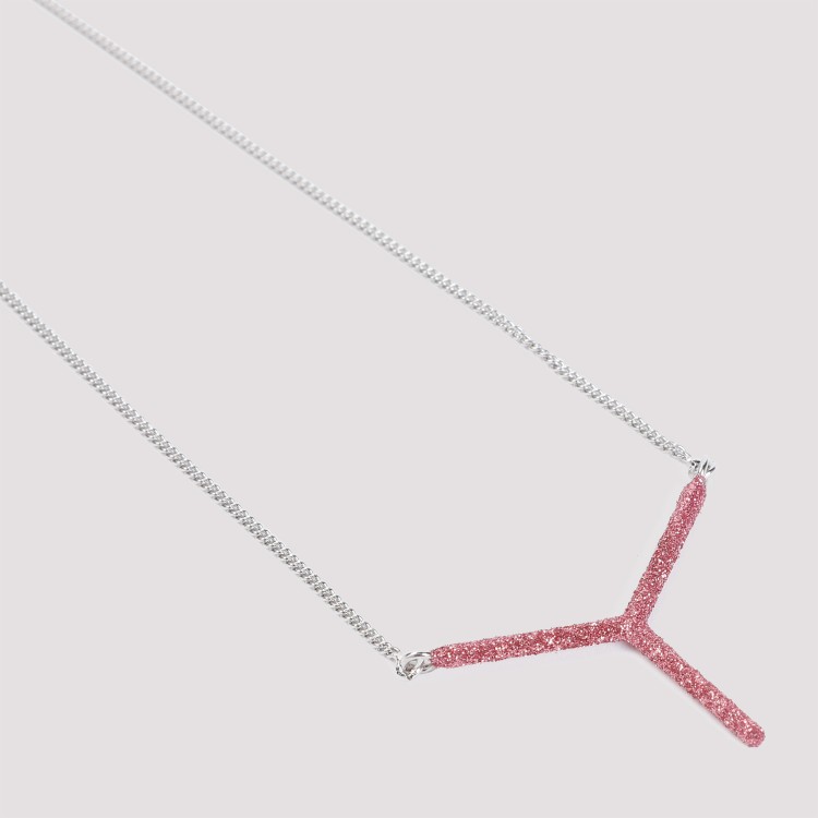 Shop Y/project Pink Glitter Mini Y Necklace In Not Applicable
