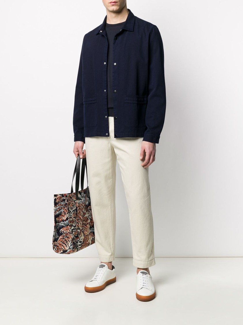 Shop John Smedley Blue Cotton Sweater