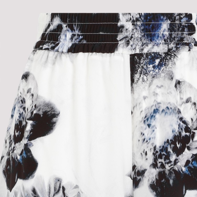 Alexander Mcqueen Floral Silk Pajama Pants In White