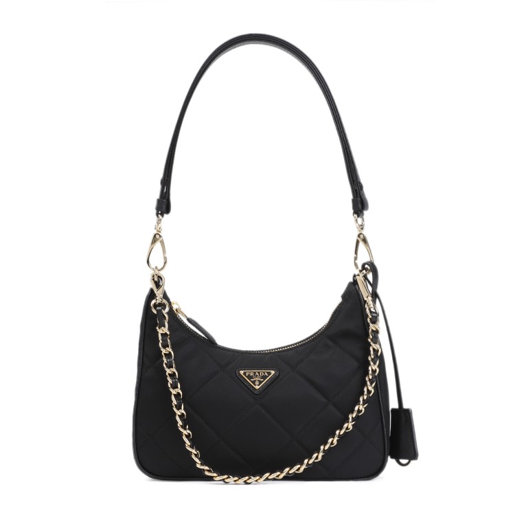 Shop Prada Black Re-nylon Shoulder Bag