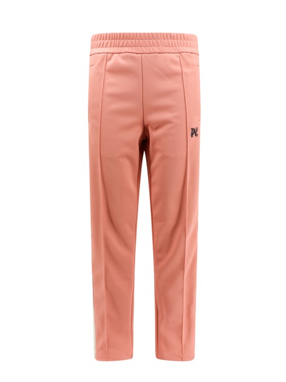 Shop Palm Angels Trouser With Embroidered Monogram On The Front In Pink