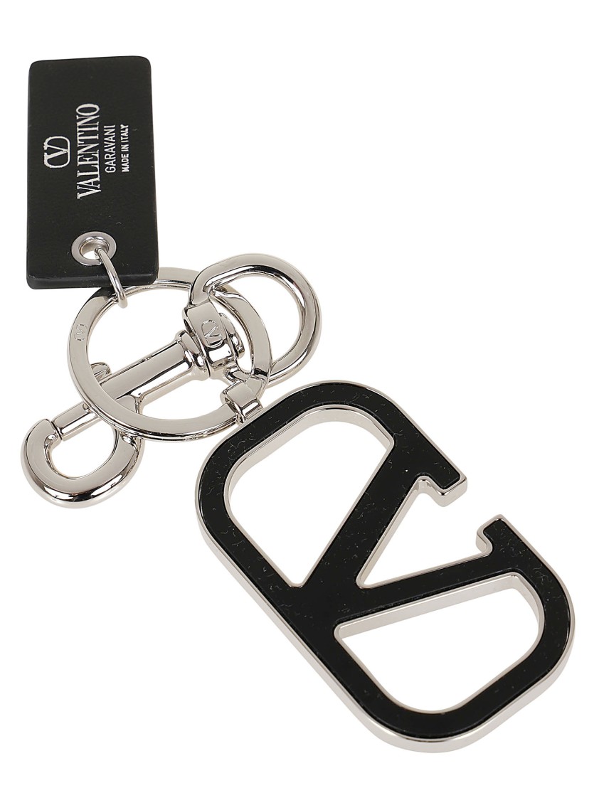 Valentino Vlogo Signature Metal Keychain In Pink