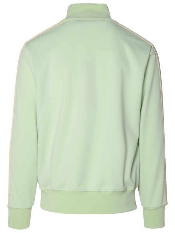 Shop Palm Angels Green Polyester Sporty Sweatshirt In White