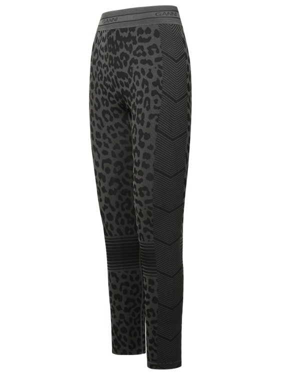Shop Ganni Leopardati Leggings In Black