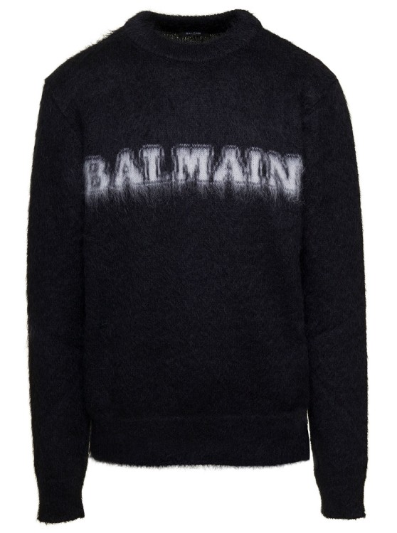 Shop Balmain Retro  Brushed Mohair Sweater In Black