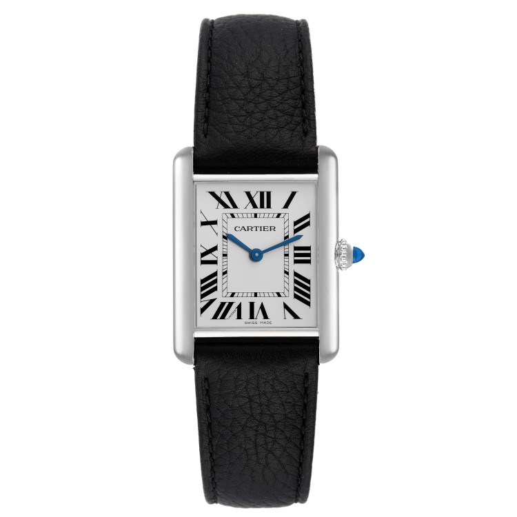 CARTIER TANK MUST LARGE STEEL SILVER DIAL LADIES WATCH WSTA0041 BOX CARD