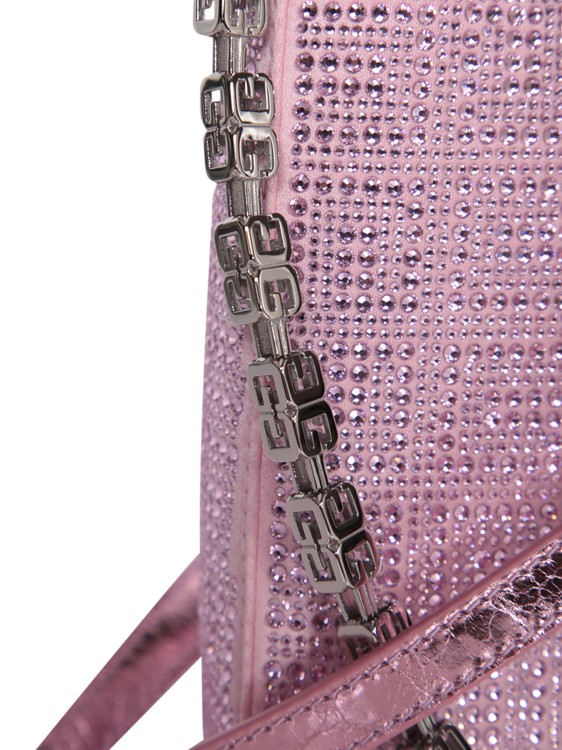 Shop Givenchy Cut-out Mini Bag With Embossed 4g Embroidery In Purple