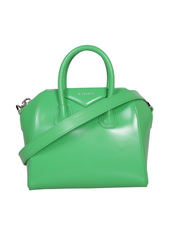 Givenchy Green Leather Logo Engraved Bag