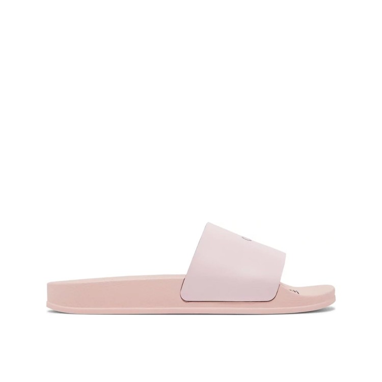 Off-white Rubber Logo Slides In Pink