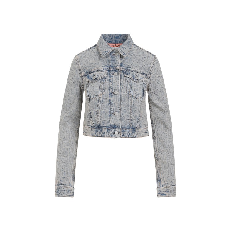 Shop Acne Studios Blue Beige Cotton Jacket In Grey
