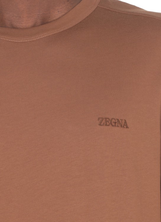 Shop Zegna Brown  Cotton Tshirt