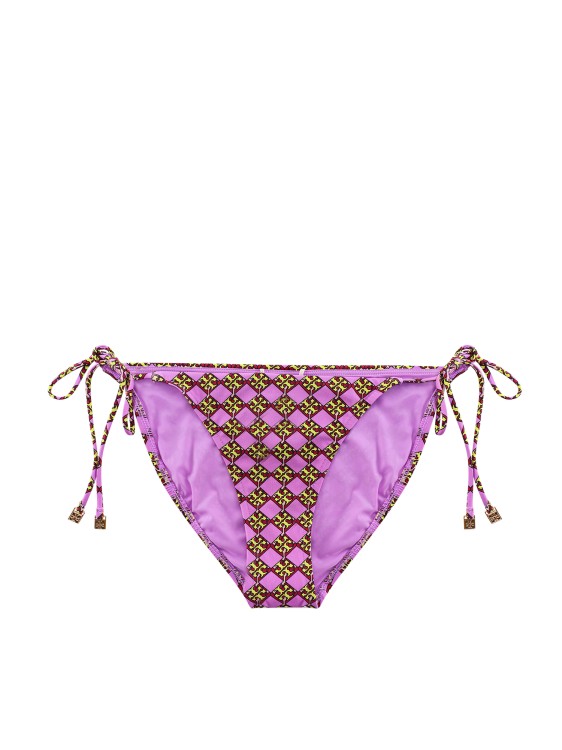 Tory Burch Bikini Slip With Print In Purple