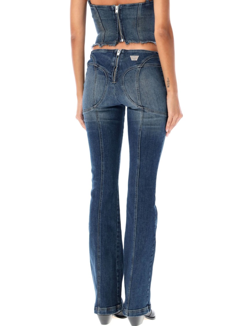 Misbhv Lara Laced Flare Leg Jeans In Blue