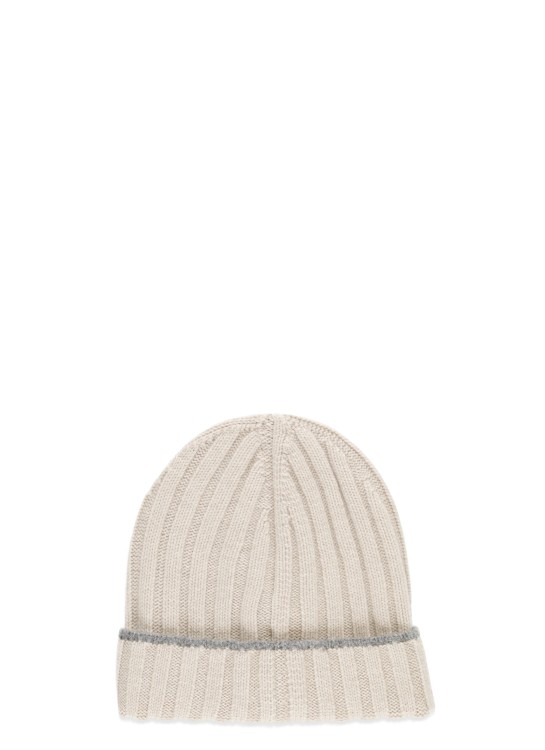 Brunello Cucinelli Cashmere Beanie Cap In White