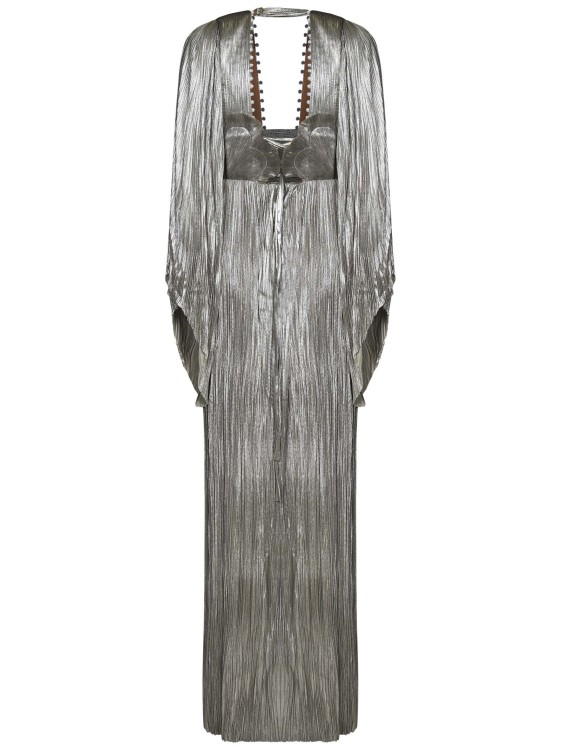 Shop Maria Lucia Hohan Gunmetal Metallic Silk Tulle Harlow Maxi Dress In Silver