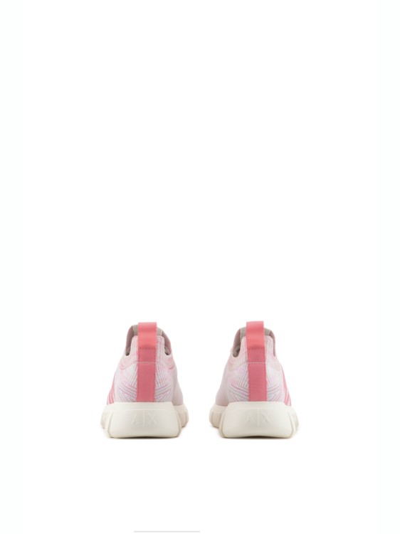 Armani Exchange Official Store Sock Sneakers In Stretch Fabric In Pink