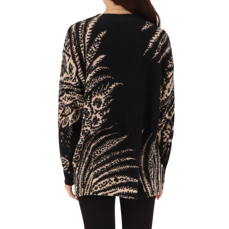 Shop Etro Wool Printed Sweater In Black